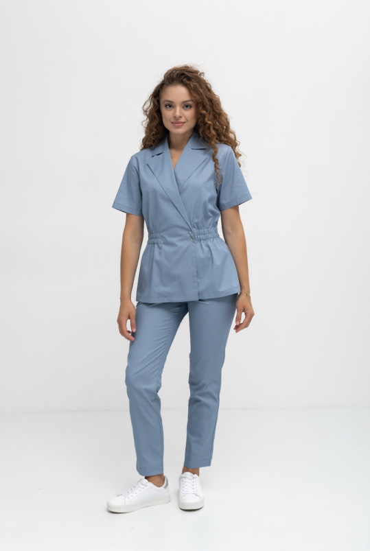 Женский медицинский костюм (серо-голубой) "Керол"