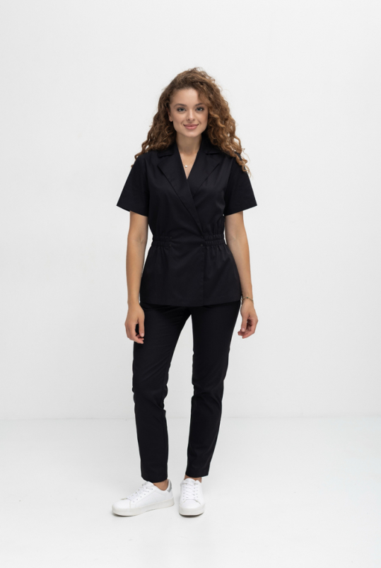 Женский медицинский костюм (черный) "Керол"