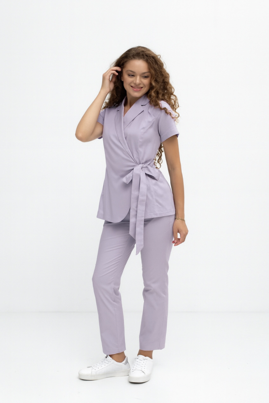 Женский медицинский костюм (лиловый / стрейч) "Мия"