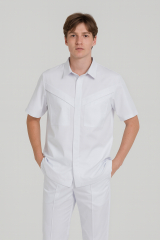 Мужской медицинский костюм (белый) "Стефан"