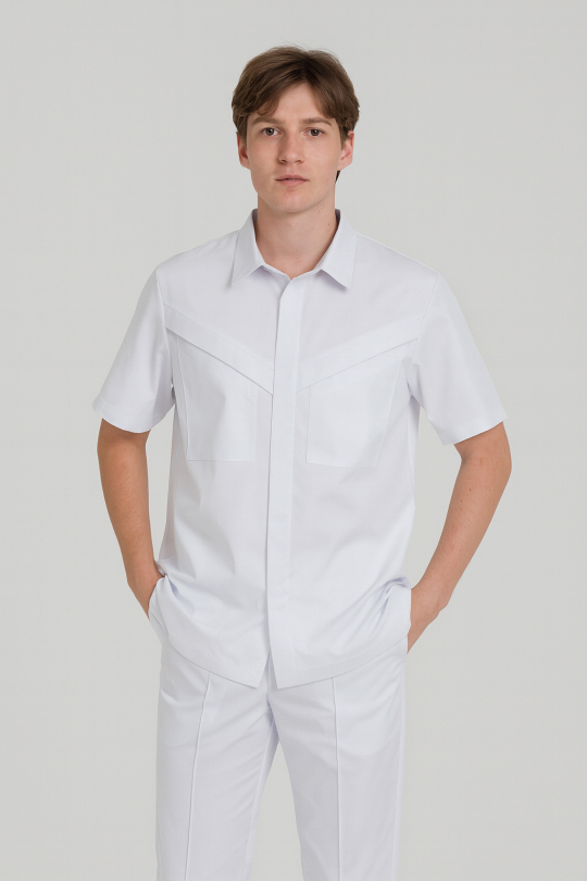 Мужской медицинский костюм (белый) "Стефан"