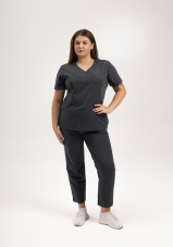 Жіночий медичний костюм (преміум віскоза / графіт) "Рада"