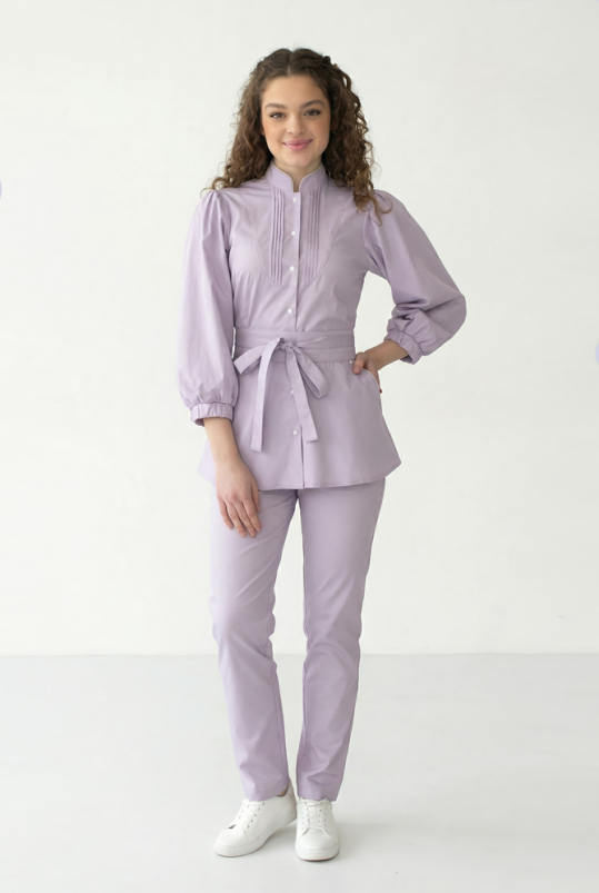 Жіночий медичний костюм ( ліловий / стрейч ) "Камілла"
