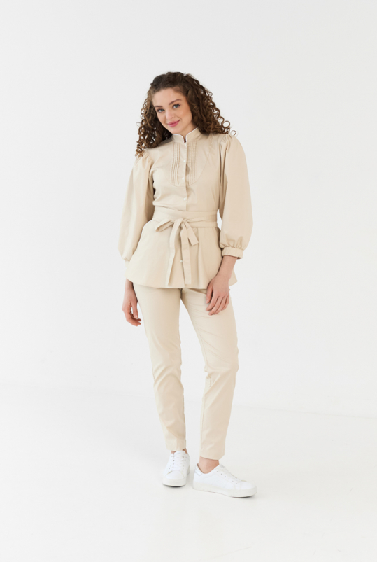 Жіночий медичний костюм ( крем /стрейч ) "Камілла"