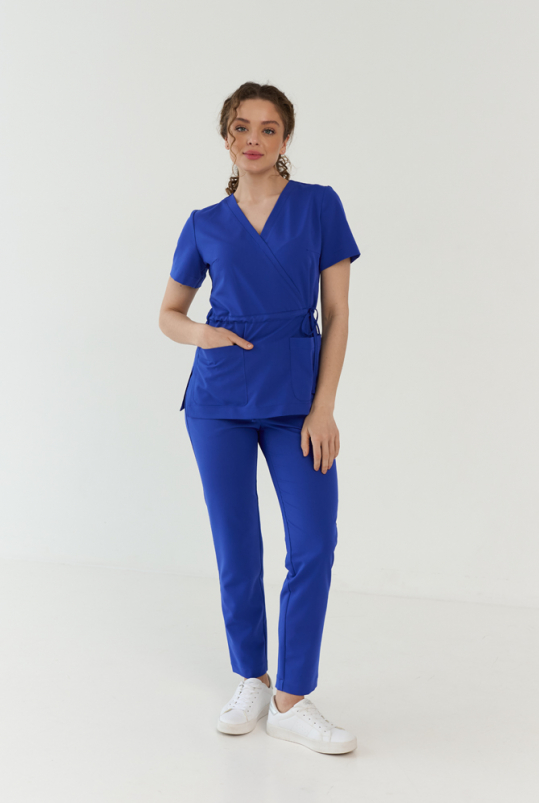 Жіночий медичний костюм (стрейч / електрик) "Лора"