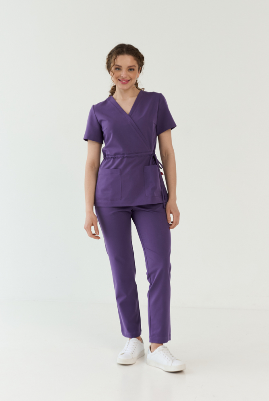 Жіночий медичний костюм (стрейч / слива) "Лора"
