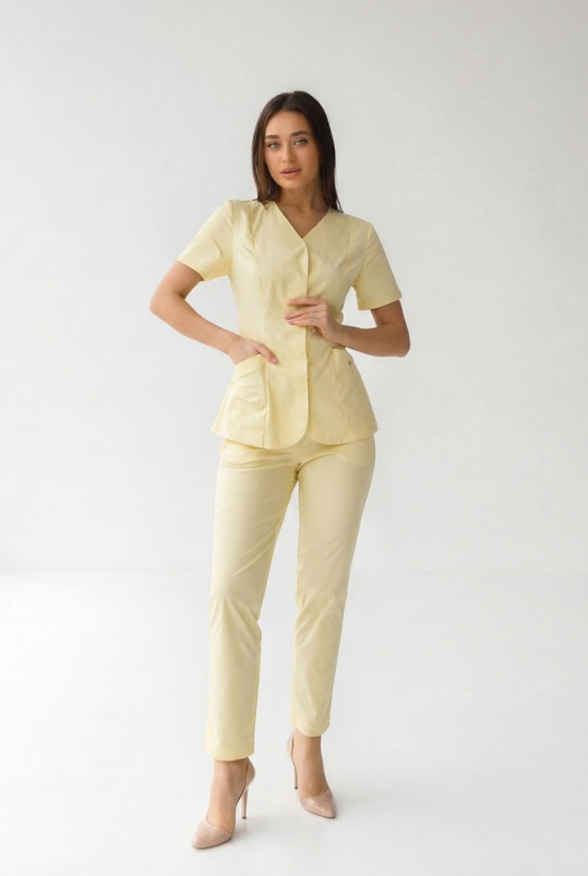 Женский медицинский костюм "Соломия" (стрейч / шампань)