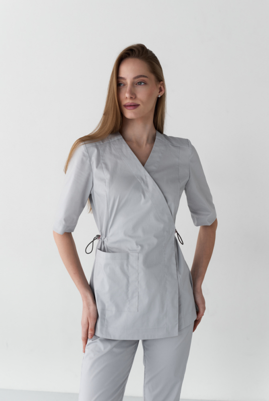 Жіночий медичний костюм (стрейч/сірий) "Міранда"