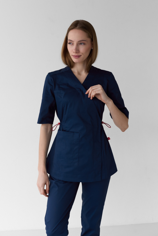 Жіночий медичний костюм (стрейч/синій) "Міранда"